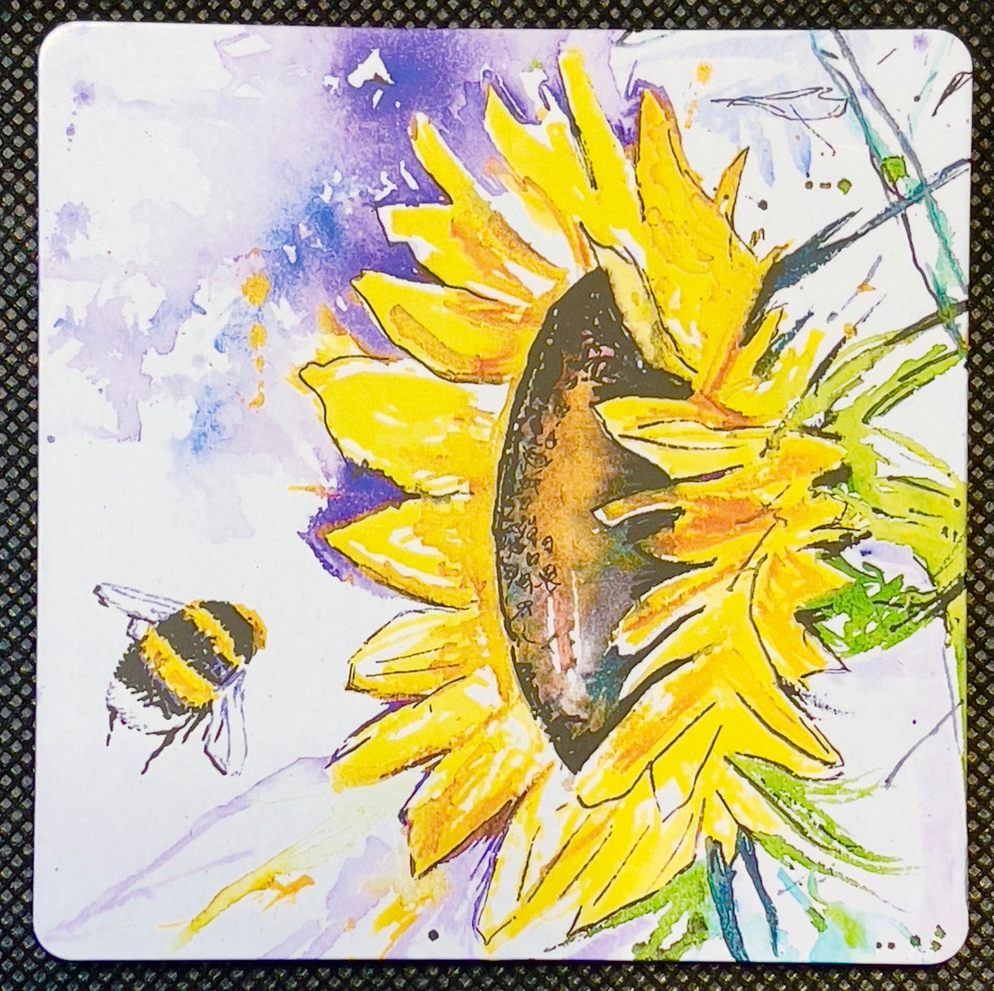 Coaster - Sunflower and Bumblebee