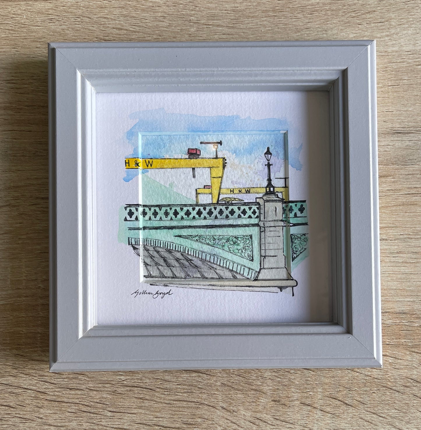 Crane from Albert Bridge, Belfast - Mini Original Scene