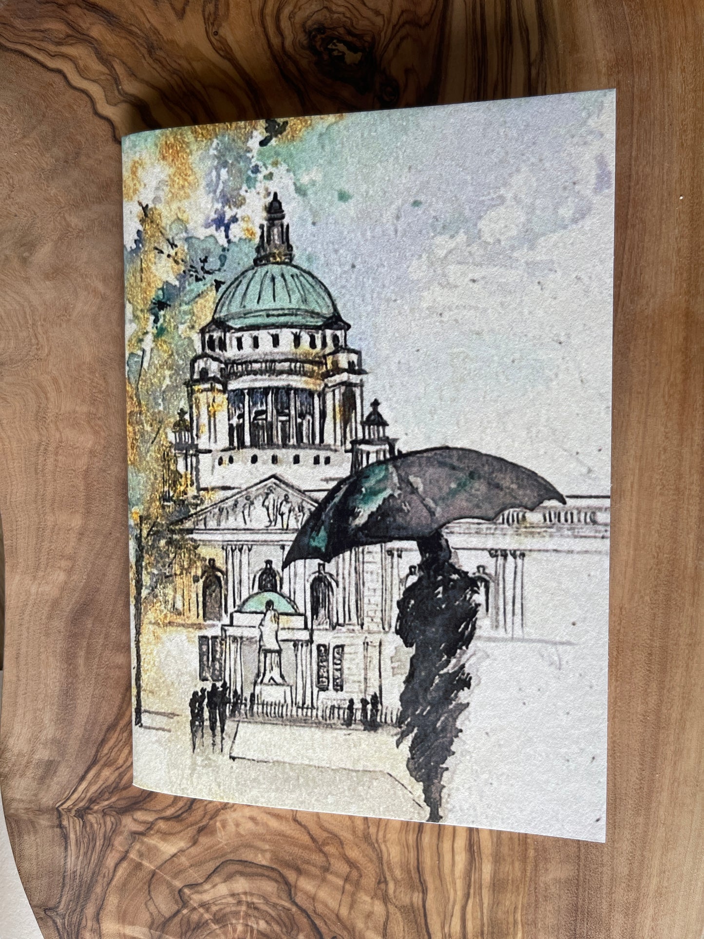 Belfast City Hall in the Rain - A6 size
