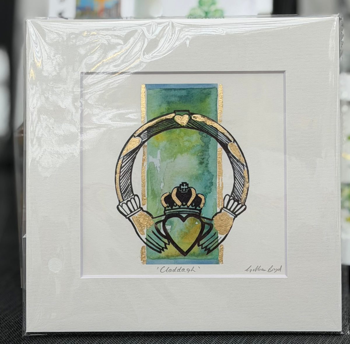 Claddagh Gold Leaf Print