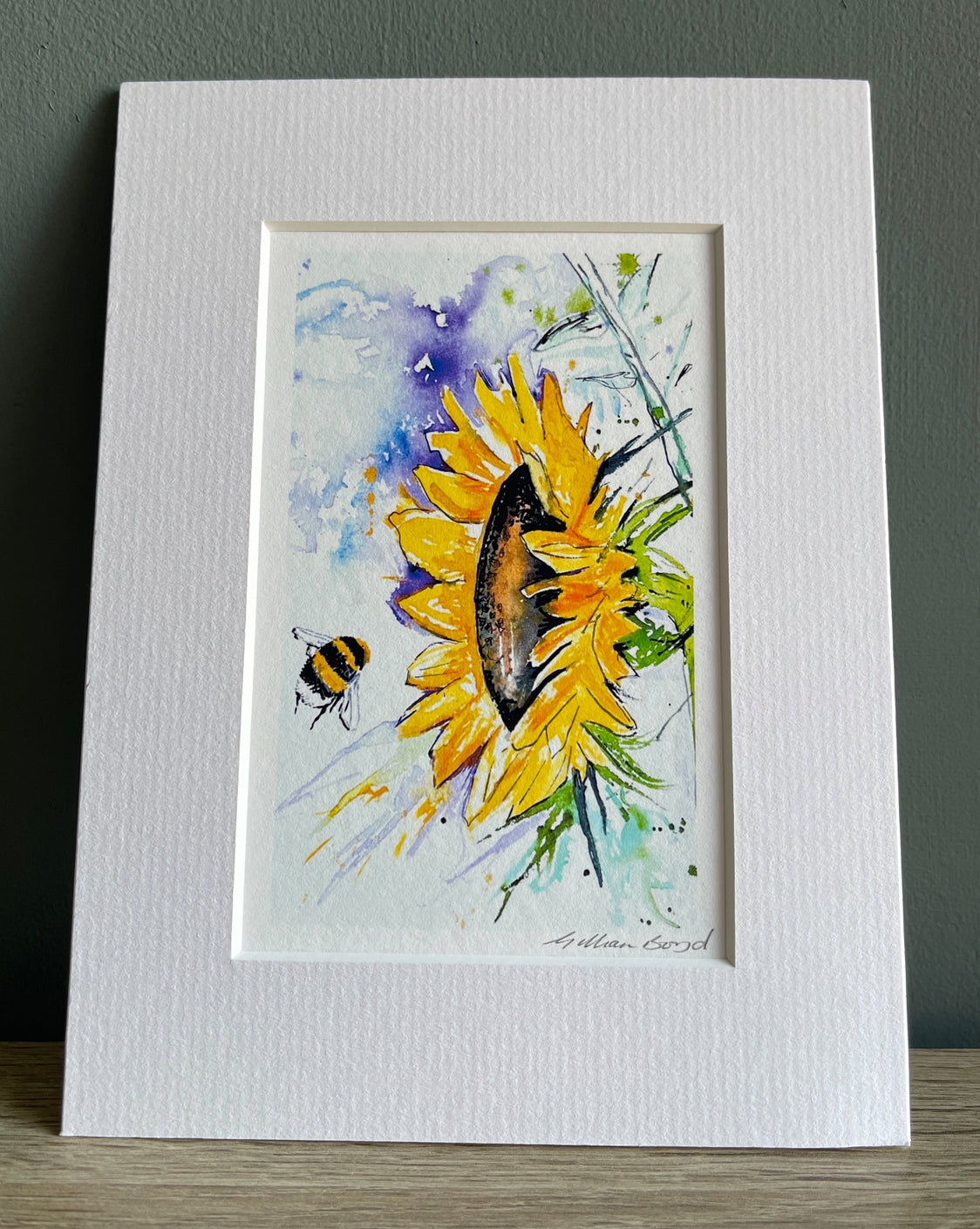 Sunflower and bee