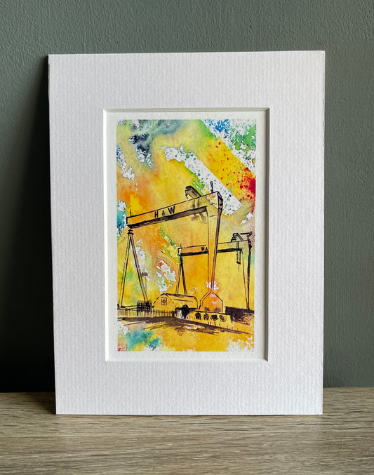 10 x 12 inch YELLOW CRANES