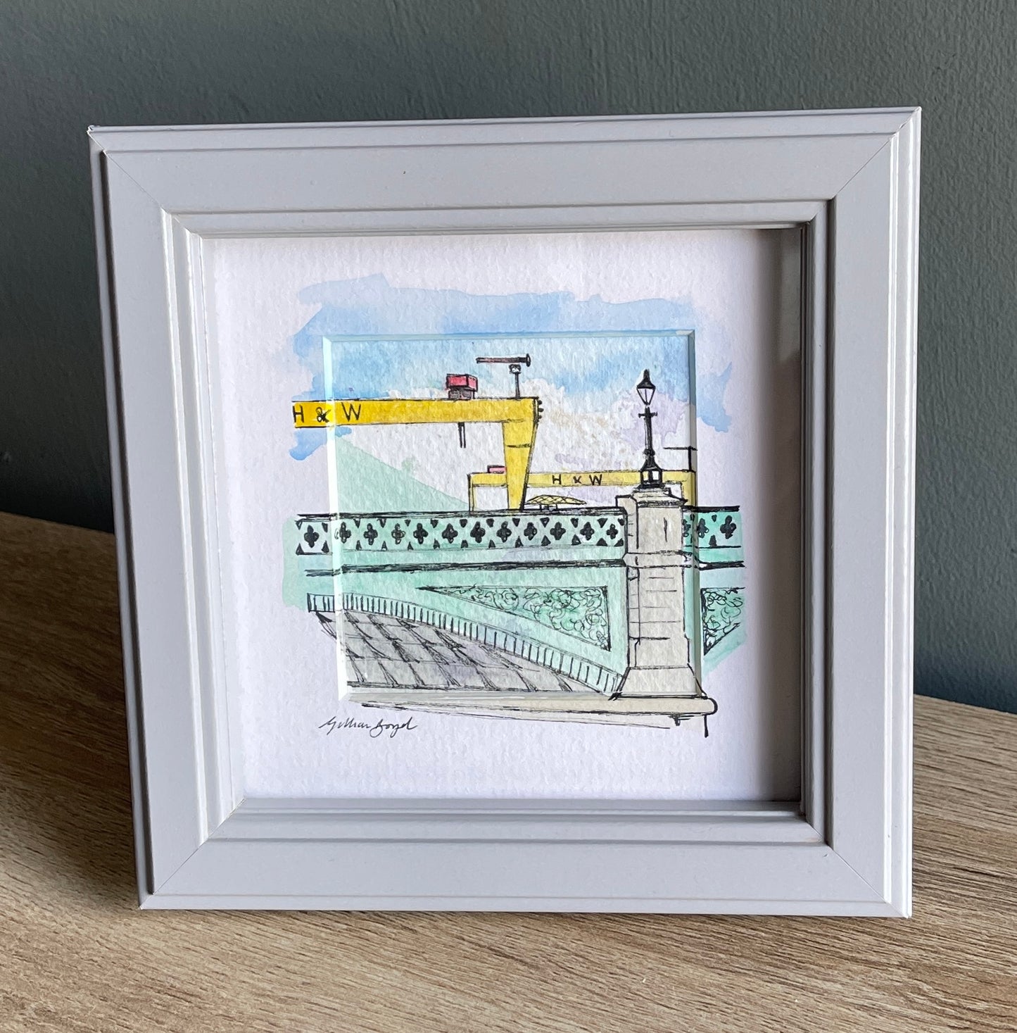 Crane from Albert Bridge, Belfast - Mini Original Scene