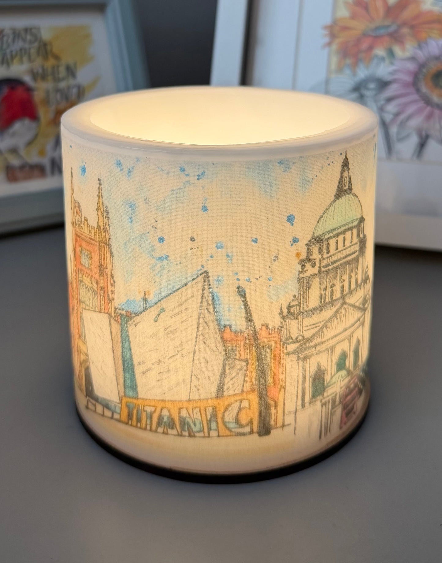 Belfast Landmarks Hurricane Lantern