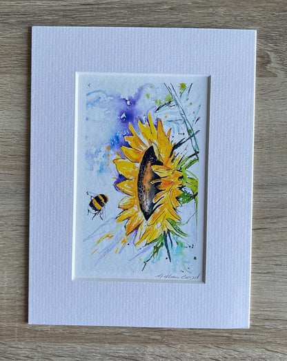 Sunflower and bee