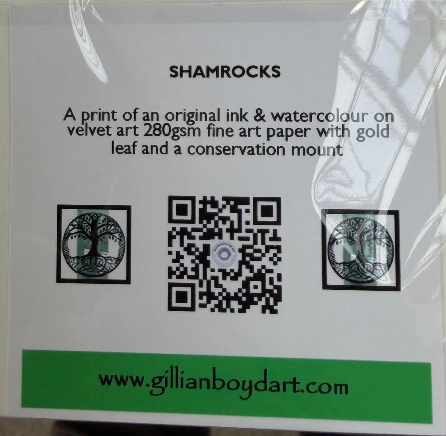 Shamrocks Fine Art Gold Leaf Print