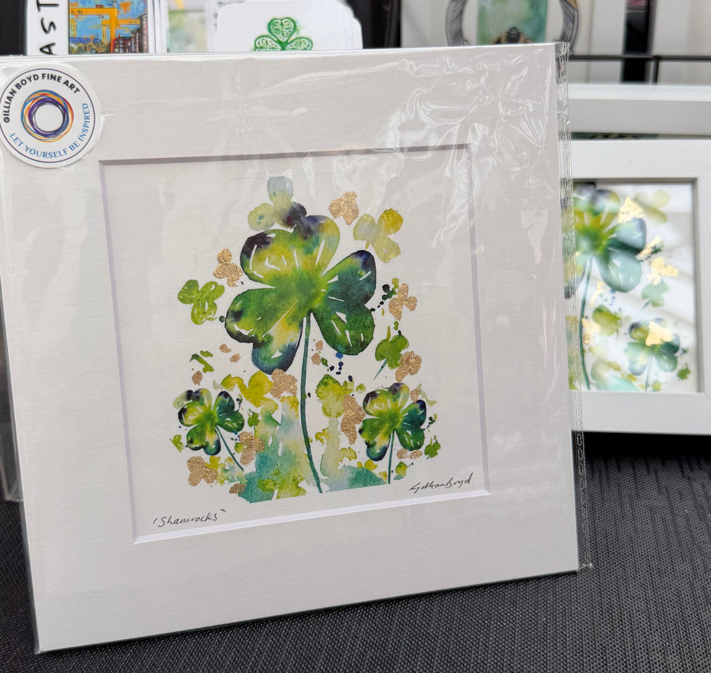 Shamrocks Fine Art Gold Leaf Print