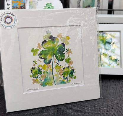 Shamrocks Fine Art Gold Leaf Print