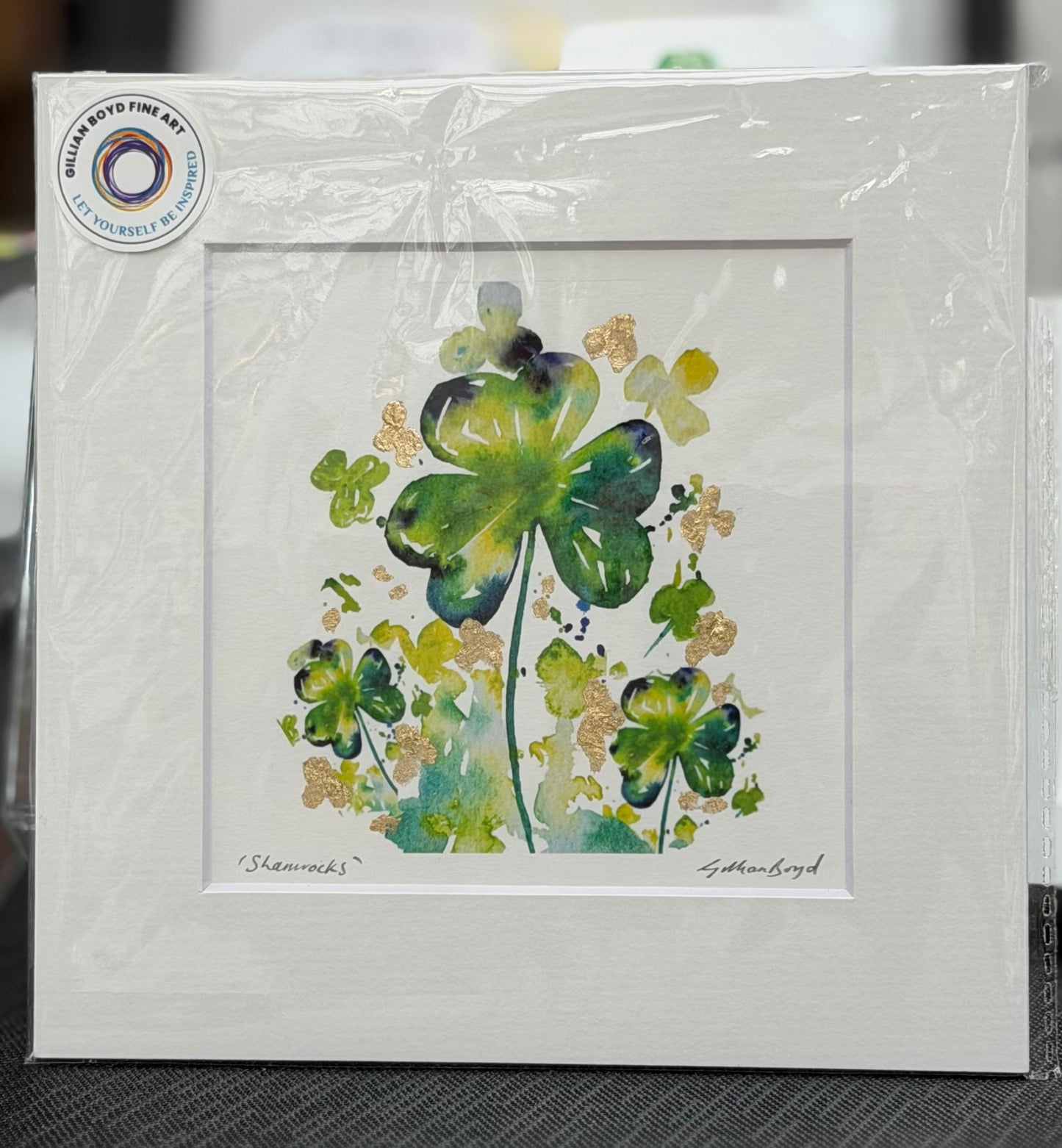 Shamrocks Fine Art Gold Leaf Print