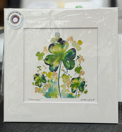 Shamrocks Fine Art Gold Leaf Print