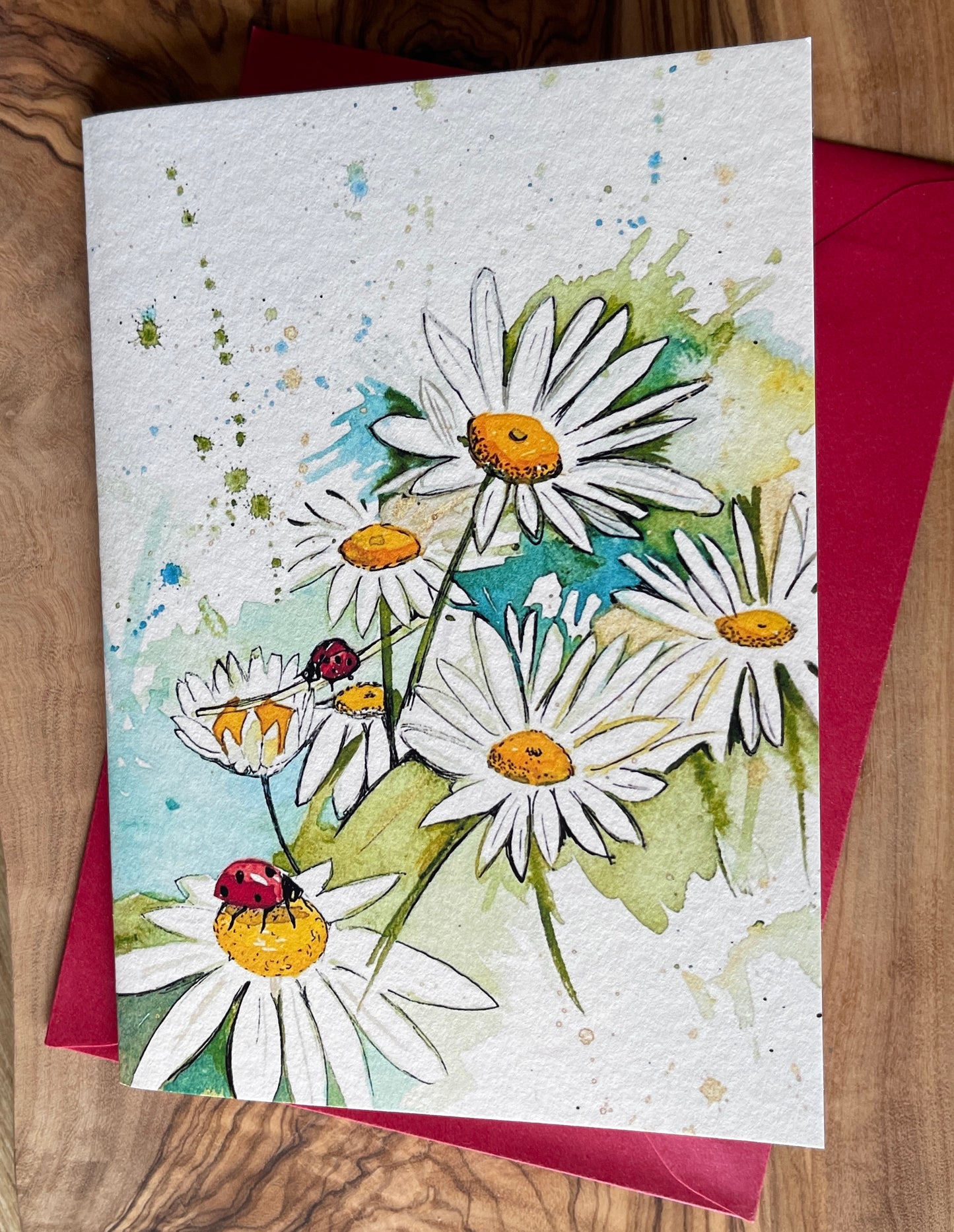 Daisies & Ladybird - A6 size