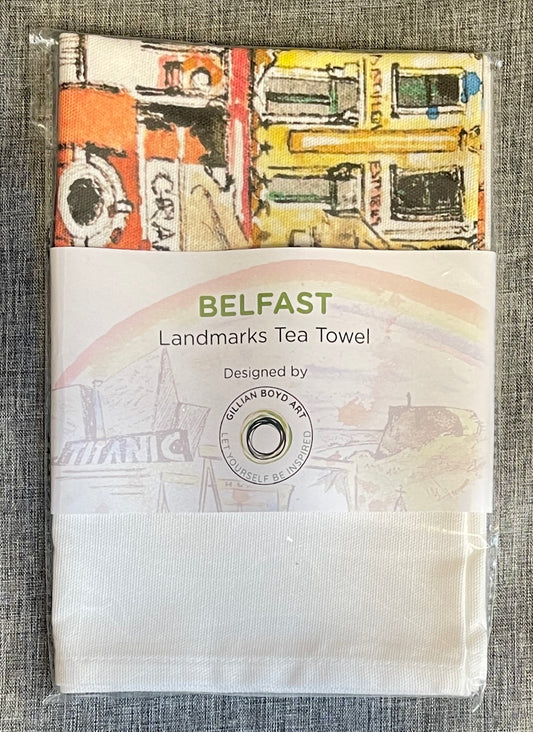 Belfast Landmarks Tea towel