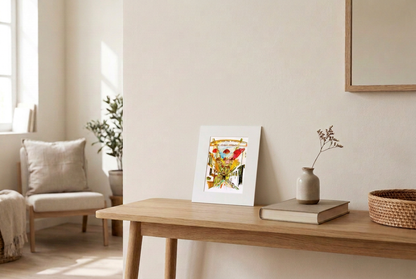 Room mock-up with a much smaller mounted print
